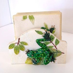 Frogs! A. Richesa Corporation, resin coasters, hand painted frogs and accents🐸